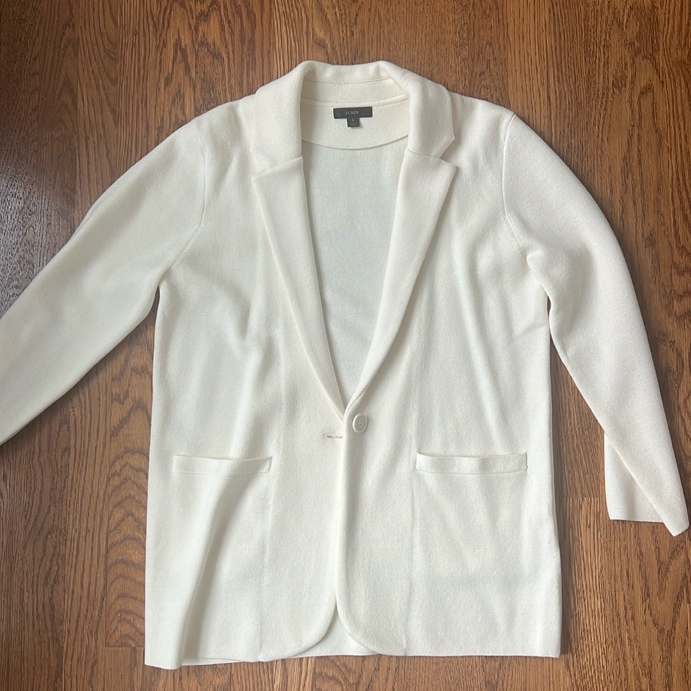 JCrew Women’s Small Ivory Sweater Blazer. NWOT